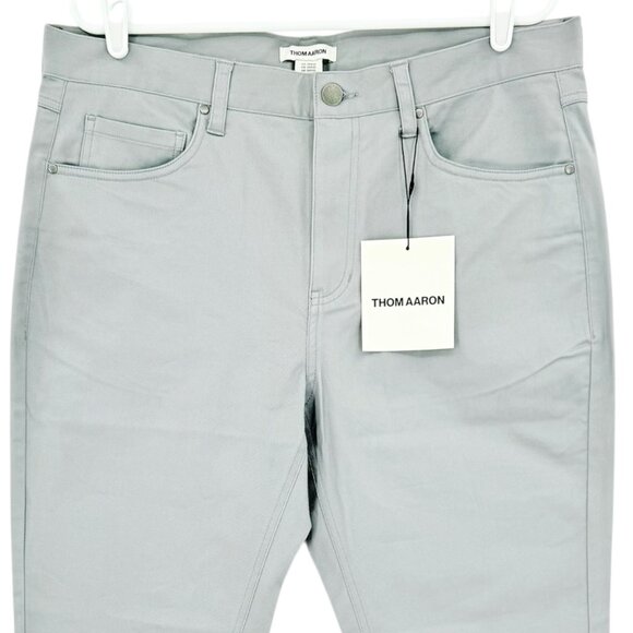 Thom Aaron Men's Stretch Slim Fit Light Gray Chino Pants Size 36x30 NWT - Picture 3 of 10